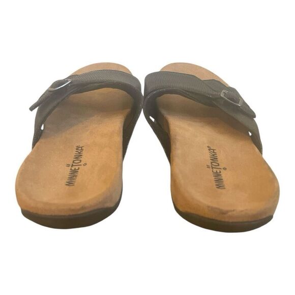 Minnetonka Becca Black Leather Slip On Sandals Size 9 - Picture 5 of 5